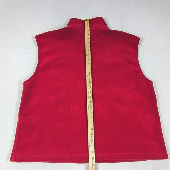 Columbia Fleece Vest Men's XXL Red Full Zip Pockets Outdoor Layer - Picture 8 of 10